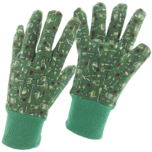 Fine Printed-Flower Jersey Cotton Work Industrial Safety Garden Gloves (41011)